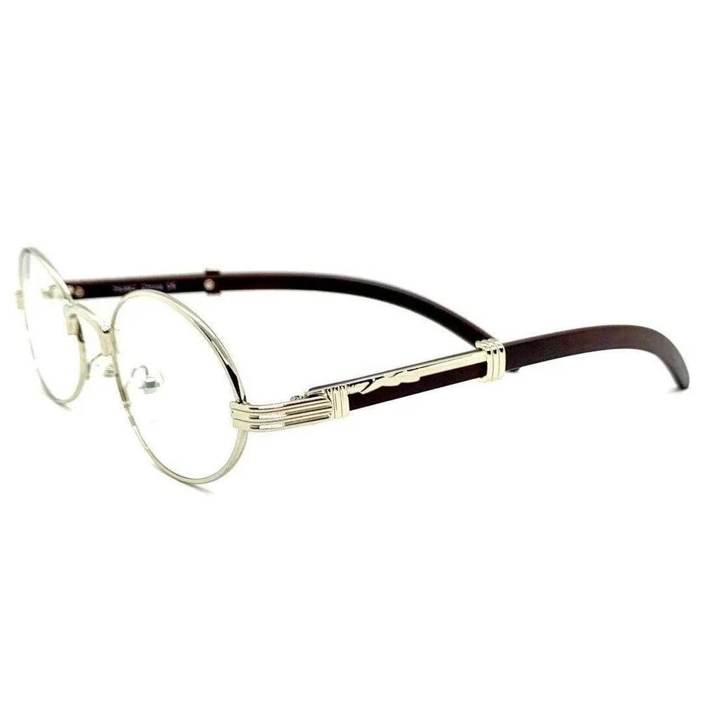 Retro Art Nouveau Vintage Style‎ Small Oval Metal Frame Sunglasses Sophisticated
